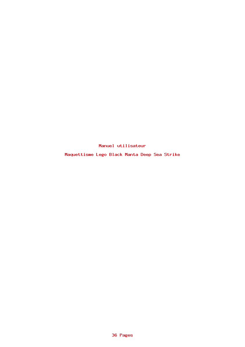 Page 1 de la notice Manuel utilisateur Lego Black Manta Deep Sea Strike