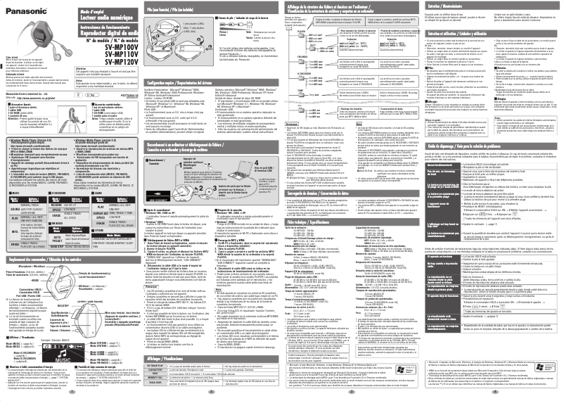 Página 1 del manual Manual de usuario Panasonic SV-MP110V