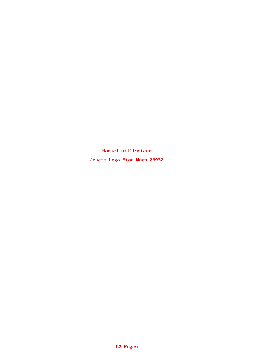 Page 1 de la notice Manuel utilisateur Lego Star Wars 75037