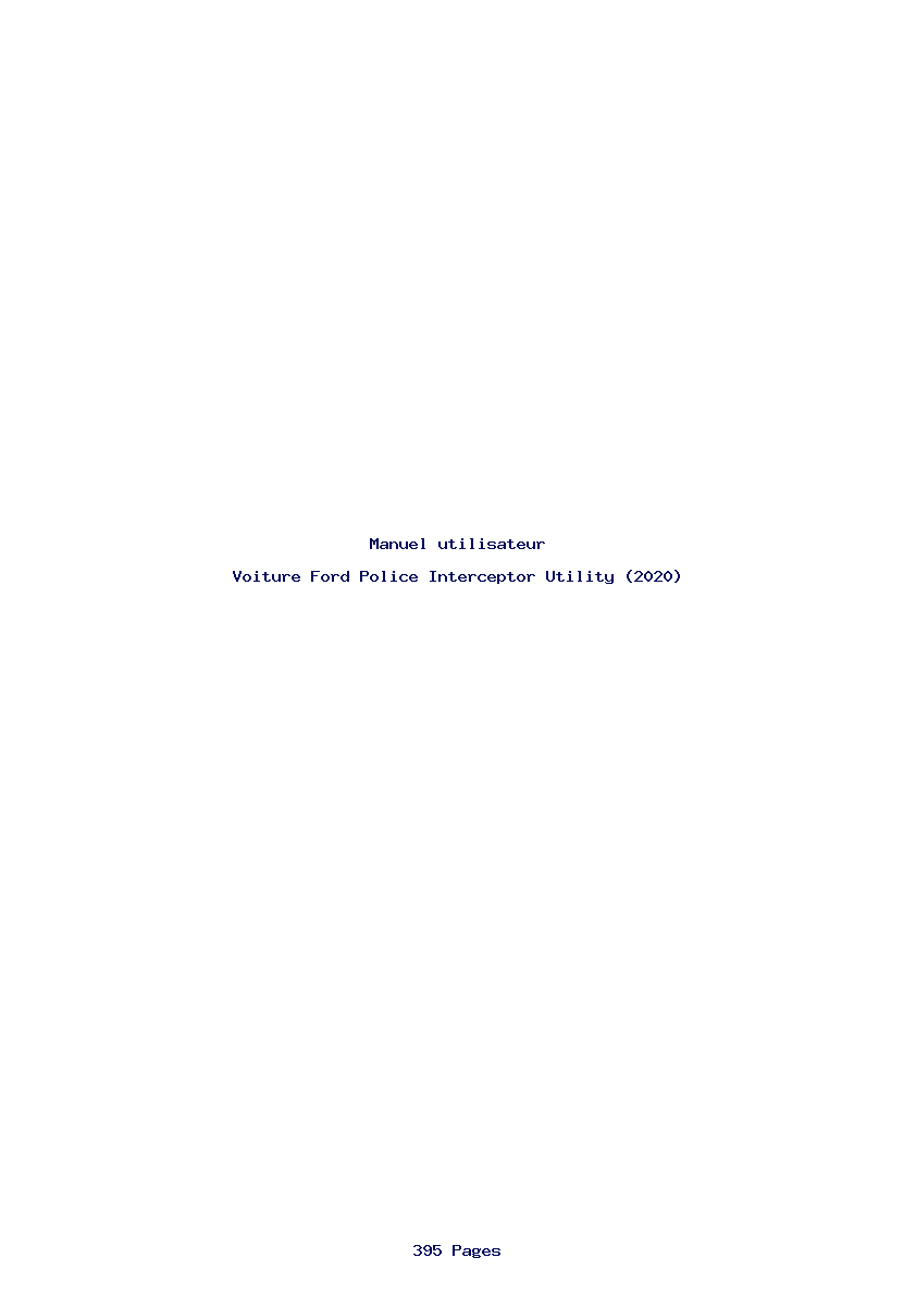 Page 1 de la notice Manuel utilisateur Ford Police Interceptor Utility (2020)