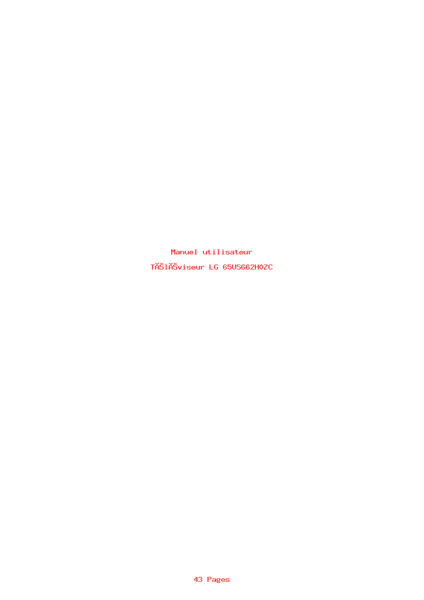 Page 1 de la notice Manuel utilisateur LG 65US662H0ZC