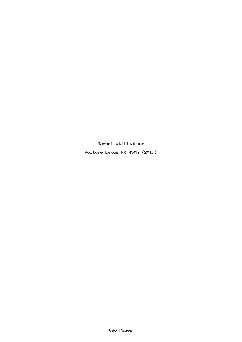 Page 1 de la notice Manuel utilisateur Lexus RX 450h (2017)