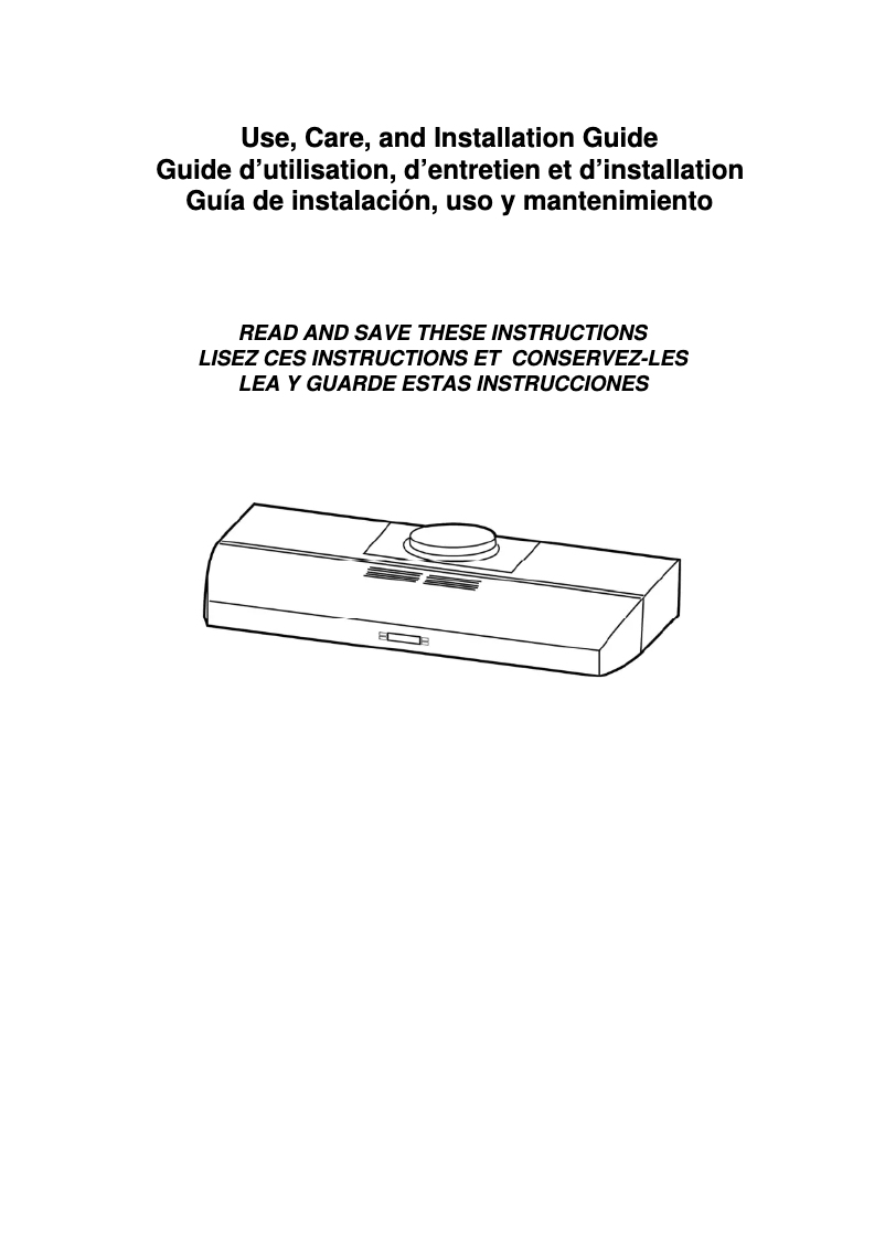Page 1 de la notice Guide d'installation Elica Bellagio EBL436SS