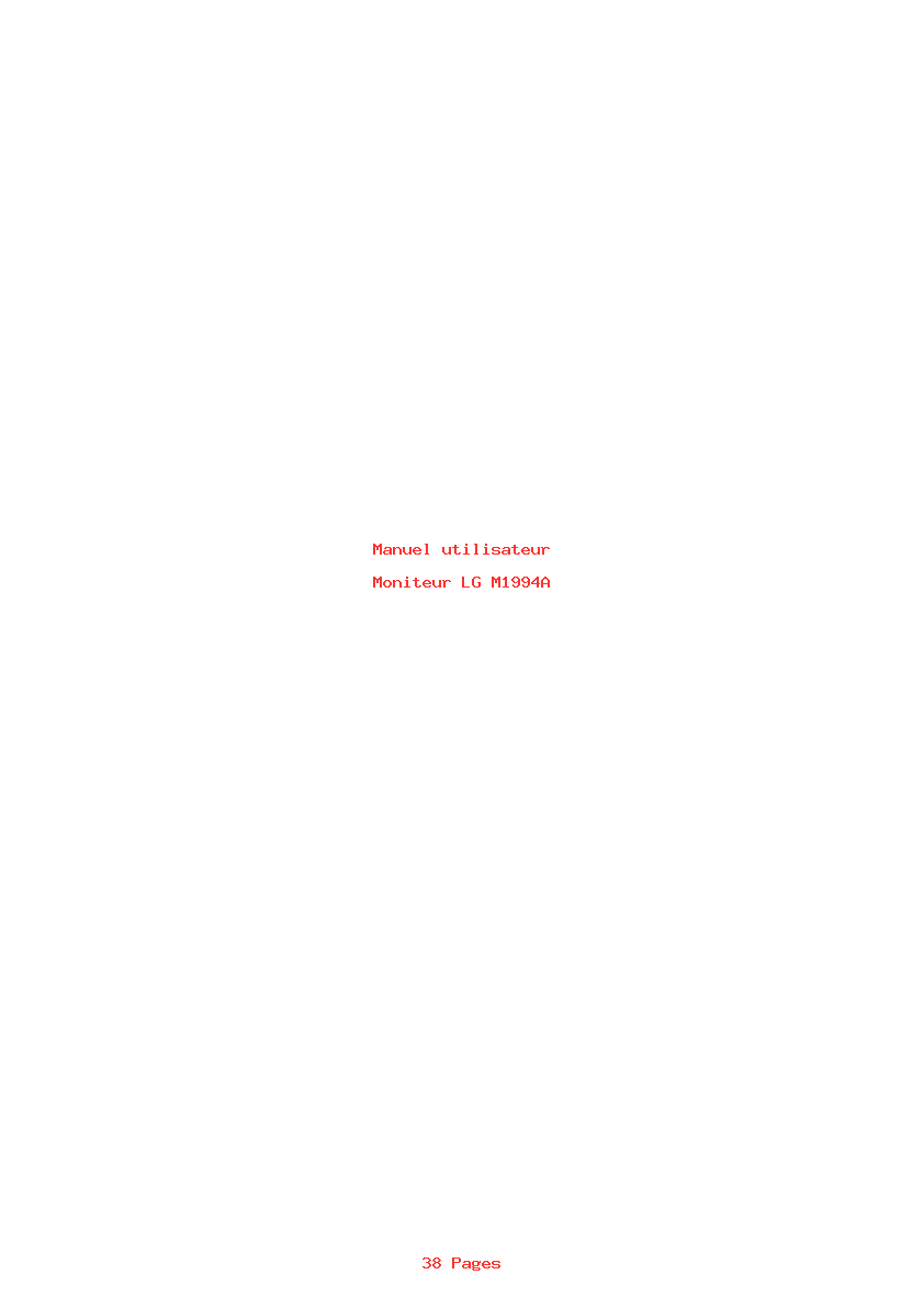Page 1 de la notice Manuel utilisateur LG M1994A