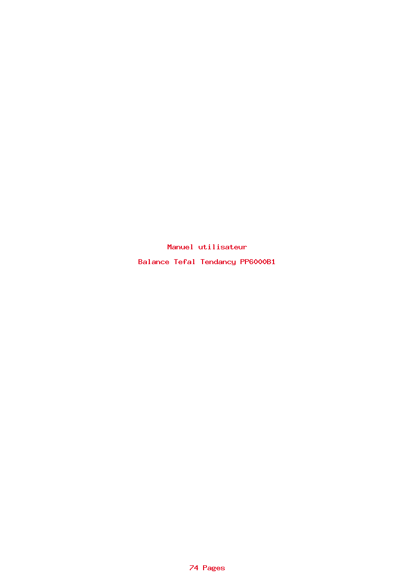 Page 1 de la notice Manuel utilisateur Tefal Tendancy PP6000B1