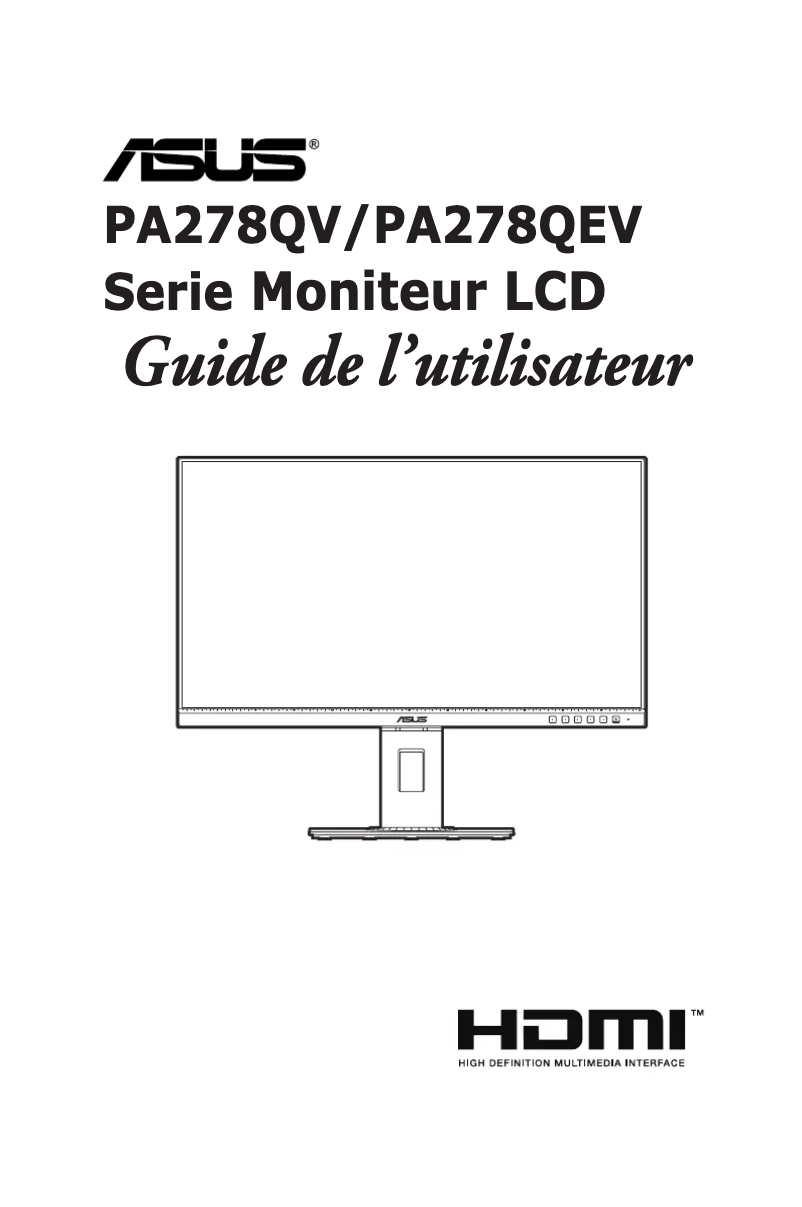 Page 1 de la notice Manuel utilisateur Asus ProArt Display PA278QEV
