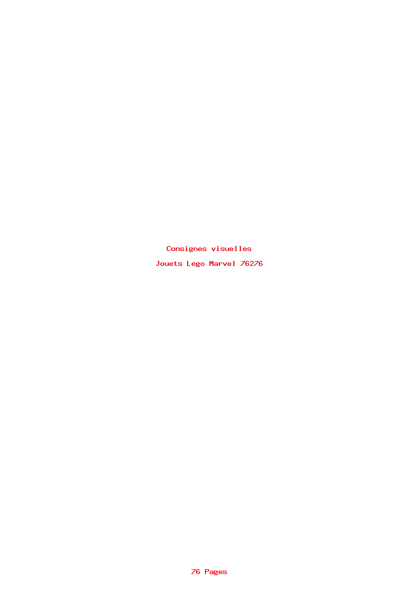 Page 1 de la notice Consignes visuelles Lego Marvel 76276