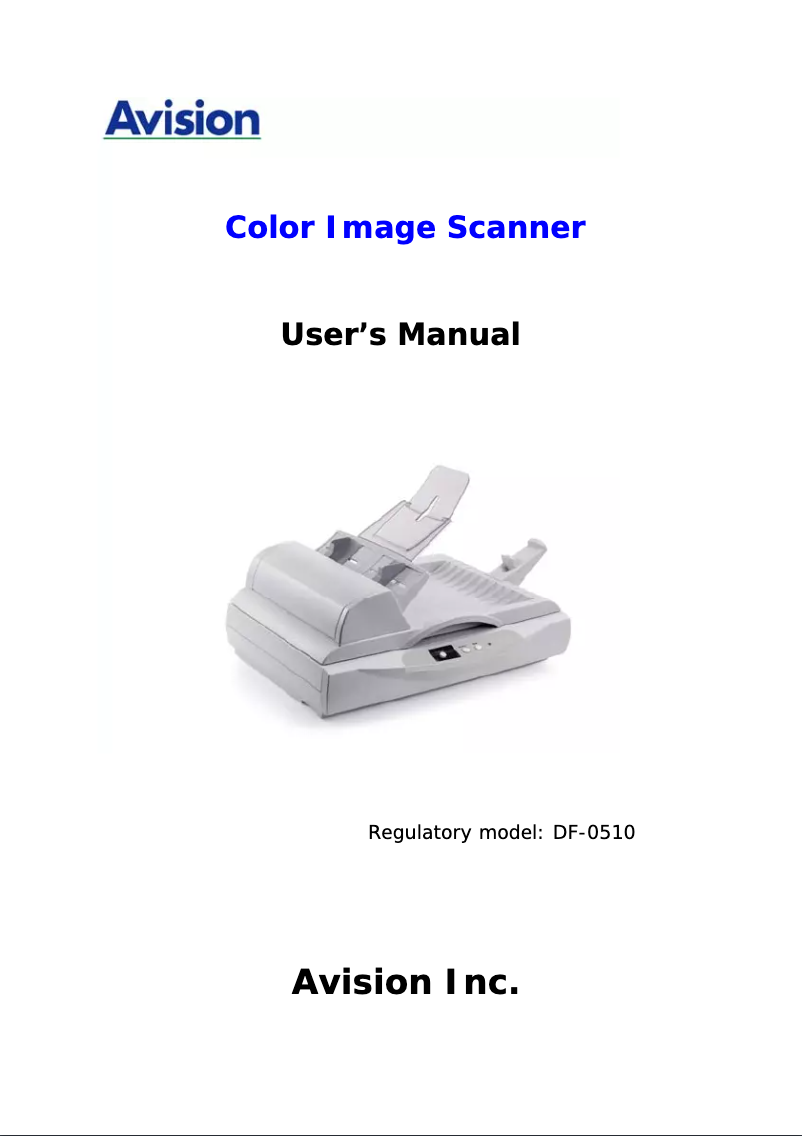 Page 1 de la notice Manuel utilisateur Avision AV610C2