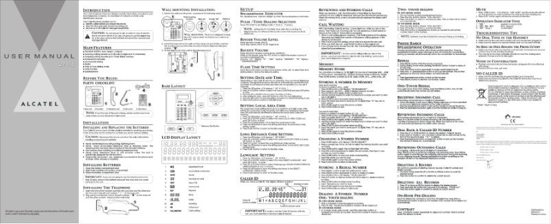 Página nº 1 - Manual de usuario Alcatel 29446 EX