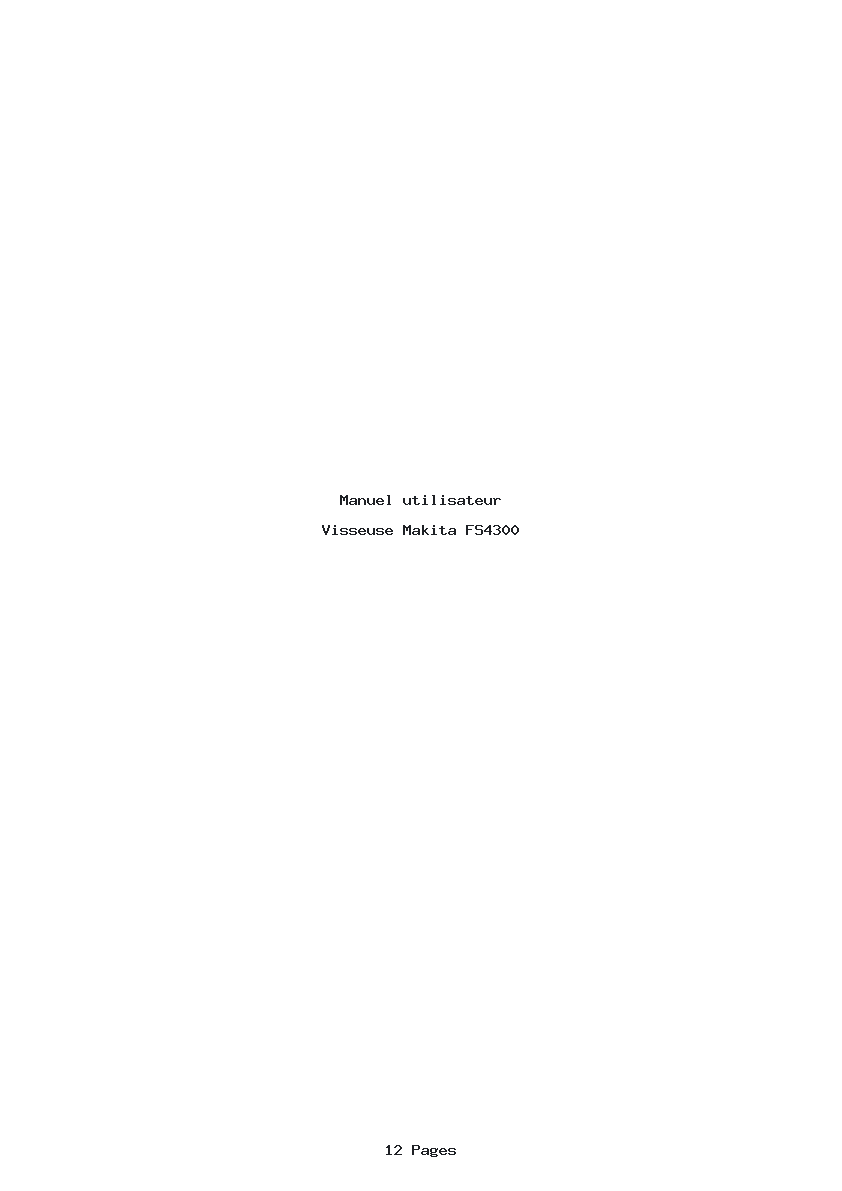 Page 1 de la notice Manuel utilisateur Makita FS4300
