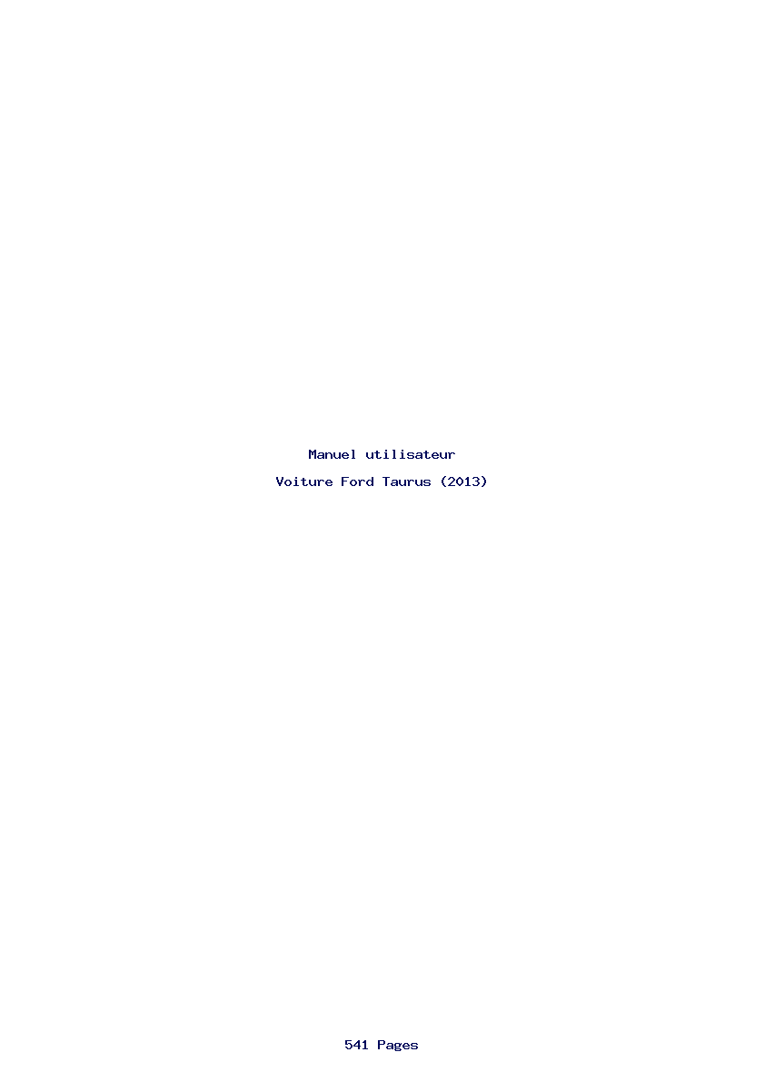 Image de la première page du manuel de l'appareil Taurus (2013)