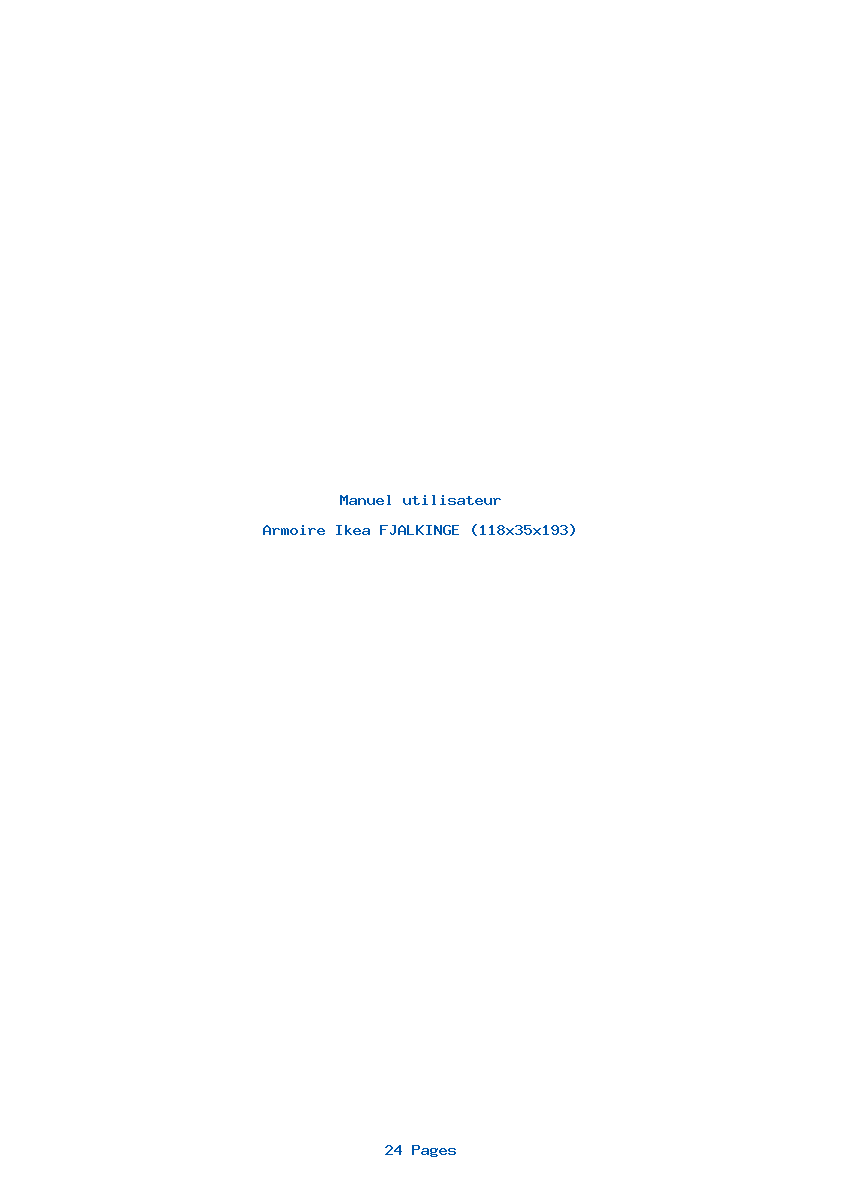 Page 1 de la notice Manuel utilisateur Ikea FJALKINGE (118x35x193)
