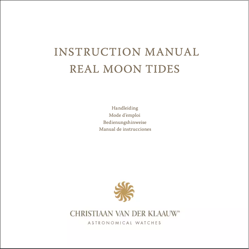 Page 1 de la notice Manuel utilisateur Christiaan van der Klaauw Real Moon Tides CKRS1124