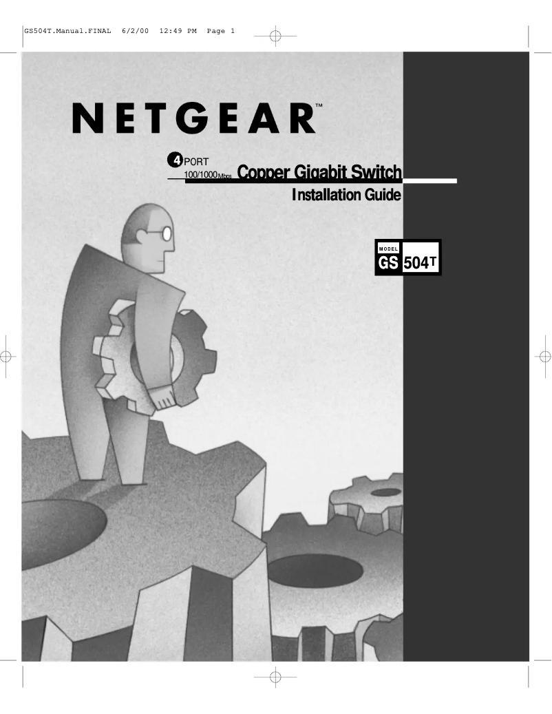 Page 1 de la notice Guide d'installation Netgear GS504T