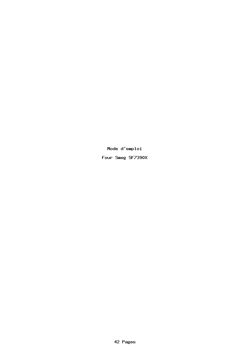 Page 1 de la notice Mode d'emploi Smeg SF7390X