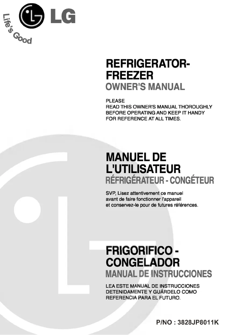 Page 1 de la notice Manuel utilisateur LG GR-292QC