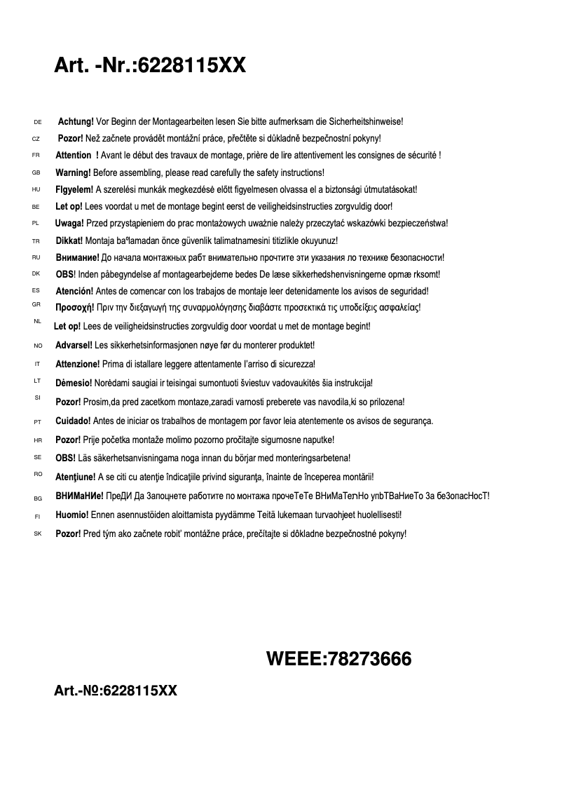 Page 1 de la notice Manuel utilisateur Trio Lighting Reposa 622811527