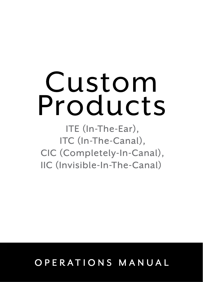 Page 1 de la notice Manuel utilisateur Starkey ITE