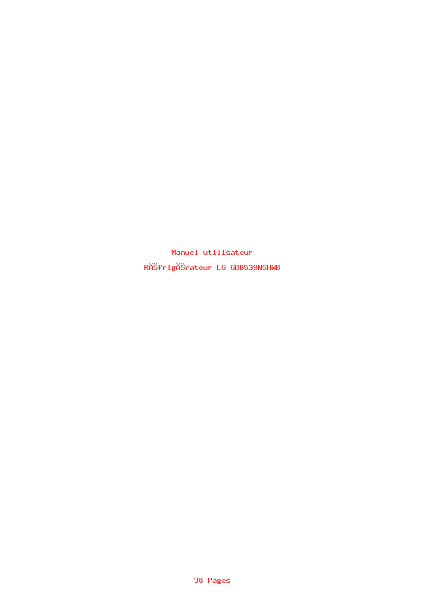 Page 1 de la notice Manuel utilisateur LG GBB539NSHWB