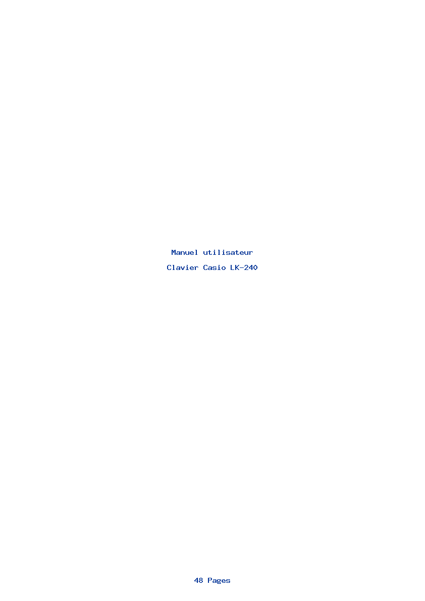 Page 1 de la notice Manuel utilisateur Casio LK-240