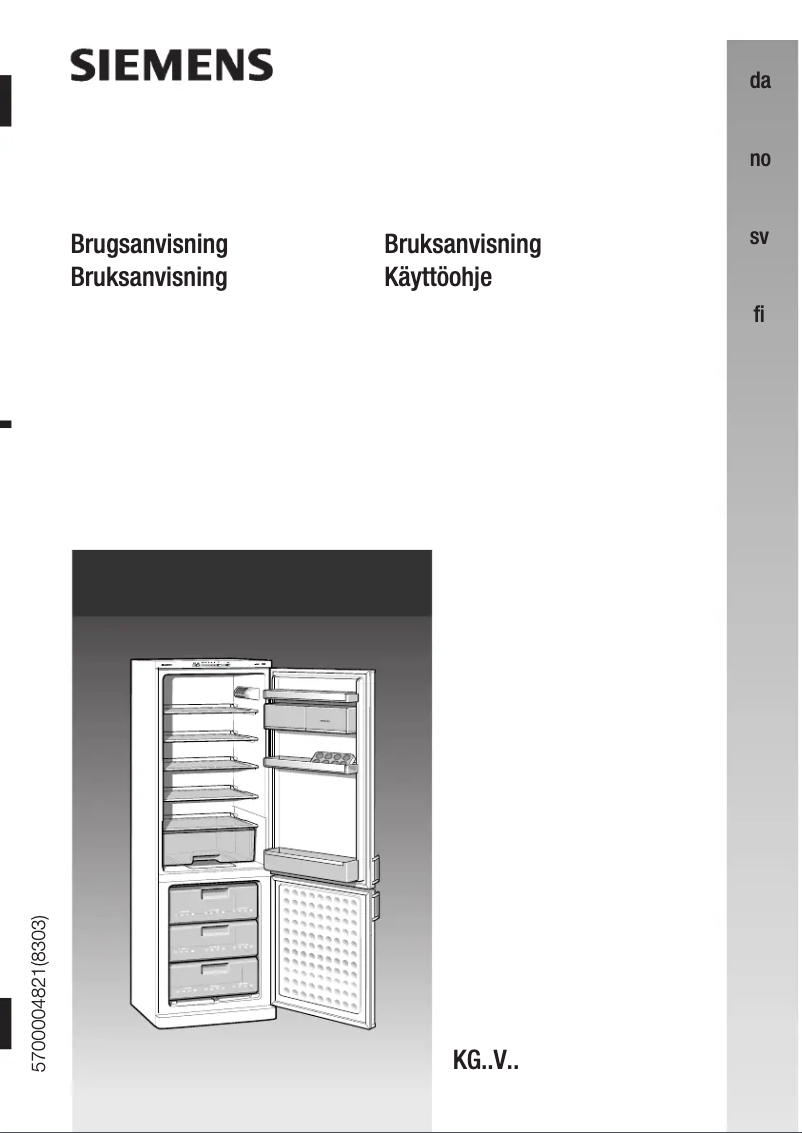Page 1 de la notice Manuel utilisateur Siemens KG26V421IE