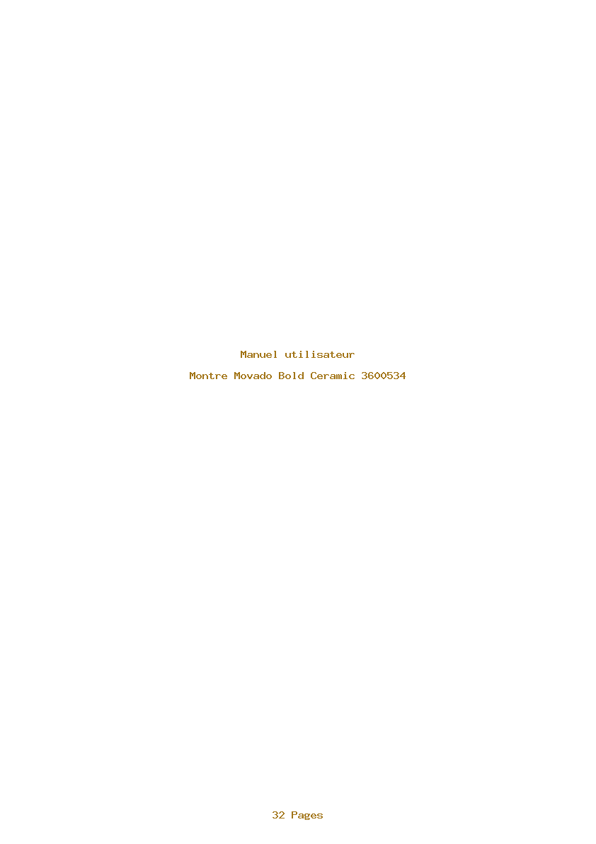 Page 1 de la notice Manuel utilisateur Movado Bold Ceramic 3600534