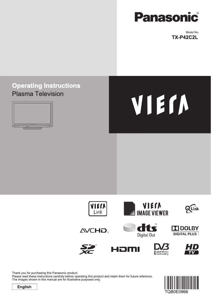 Page 1 of the manual User Manual Panasonic Viera TX-P42C2L