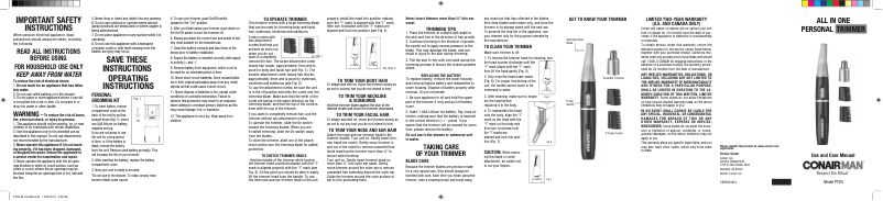 Page 1 de la notice Manuel utilisateur Conair PT3R