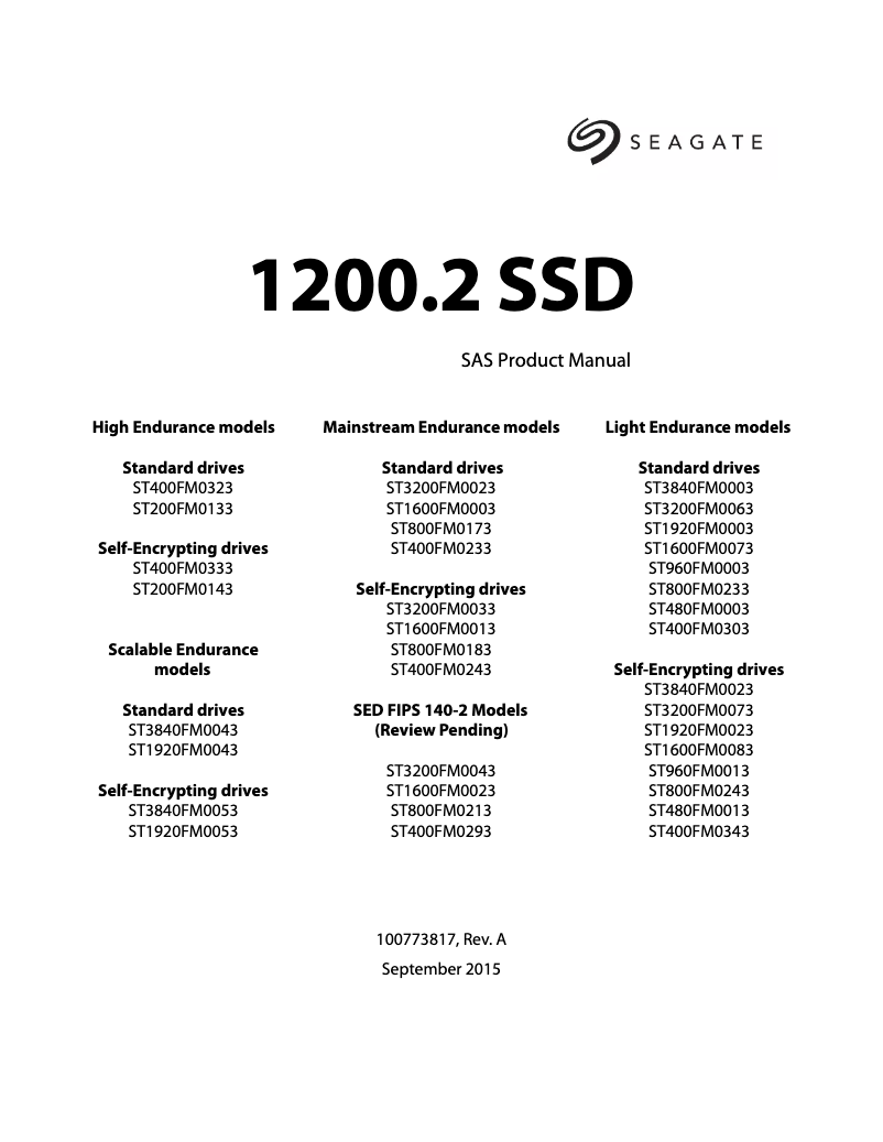 Página 1 del manual Manual de usuario Seagate 1200.2 SSD