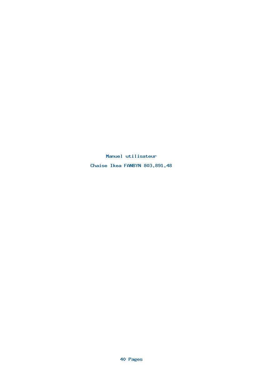 Page 1 de la notice Manuel utilisateur Ikea FANBYN 803.891.48