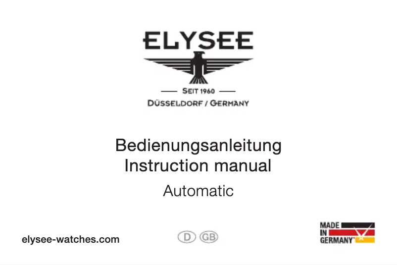 Página 1 del manual Manual de usuario Elysee Bronze Automatic 98011