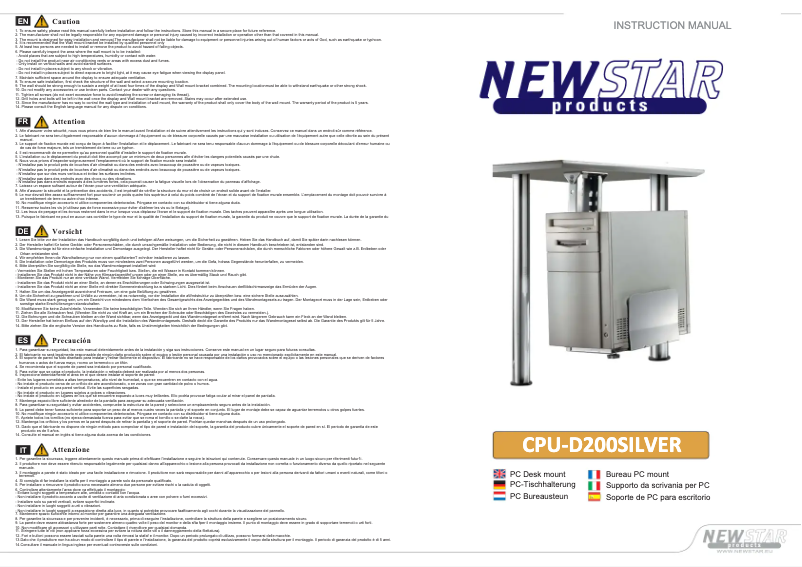 Page 1 of the manual User Manual Newstar CPU-D200SILVER