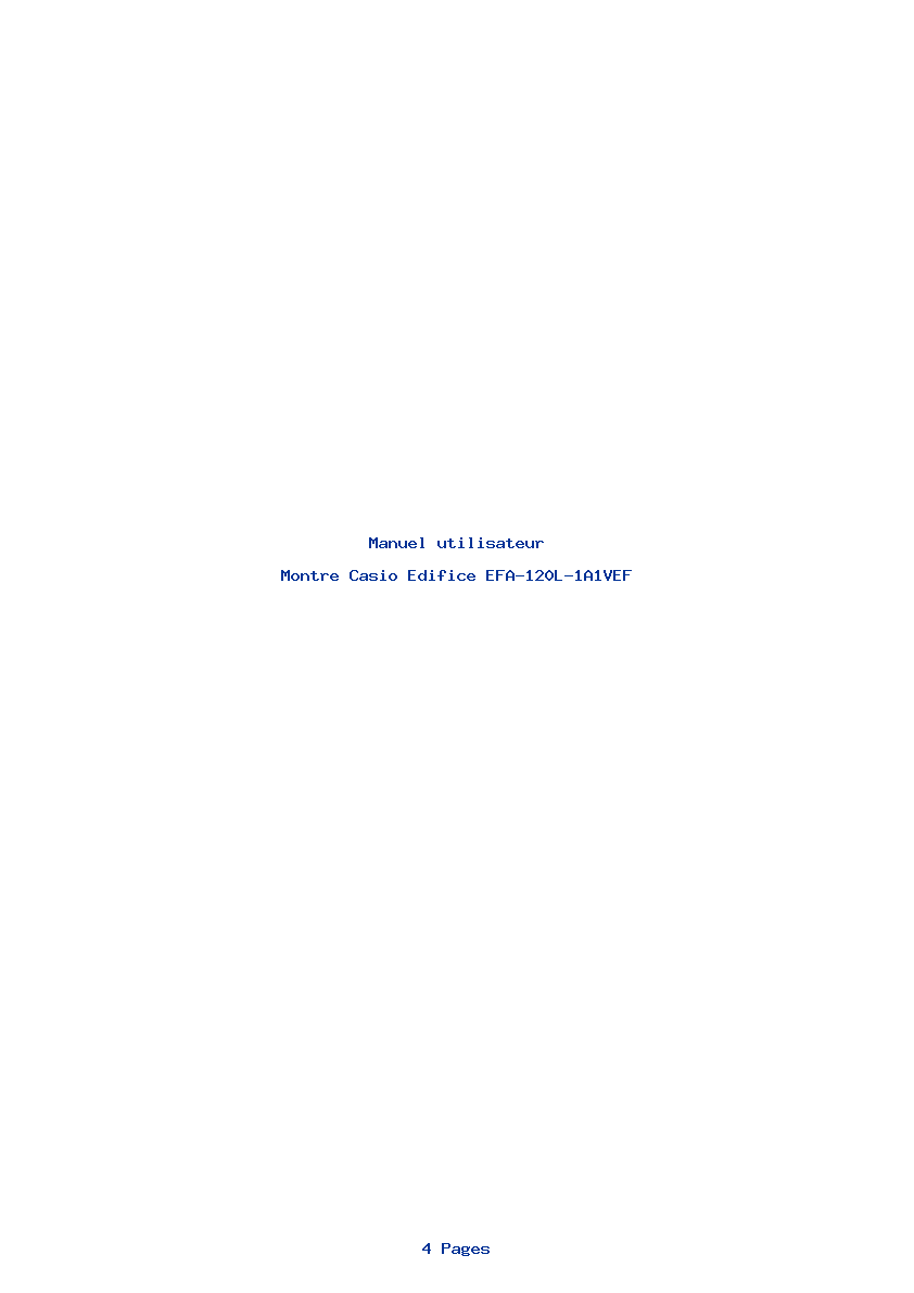Page 1 de la notice Manuel utilisateur Casio Edifice EFA-120L-1A1VEF