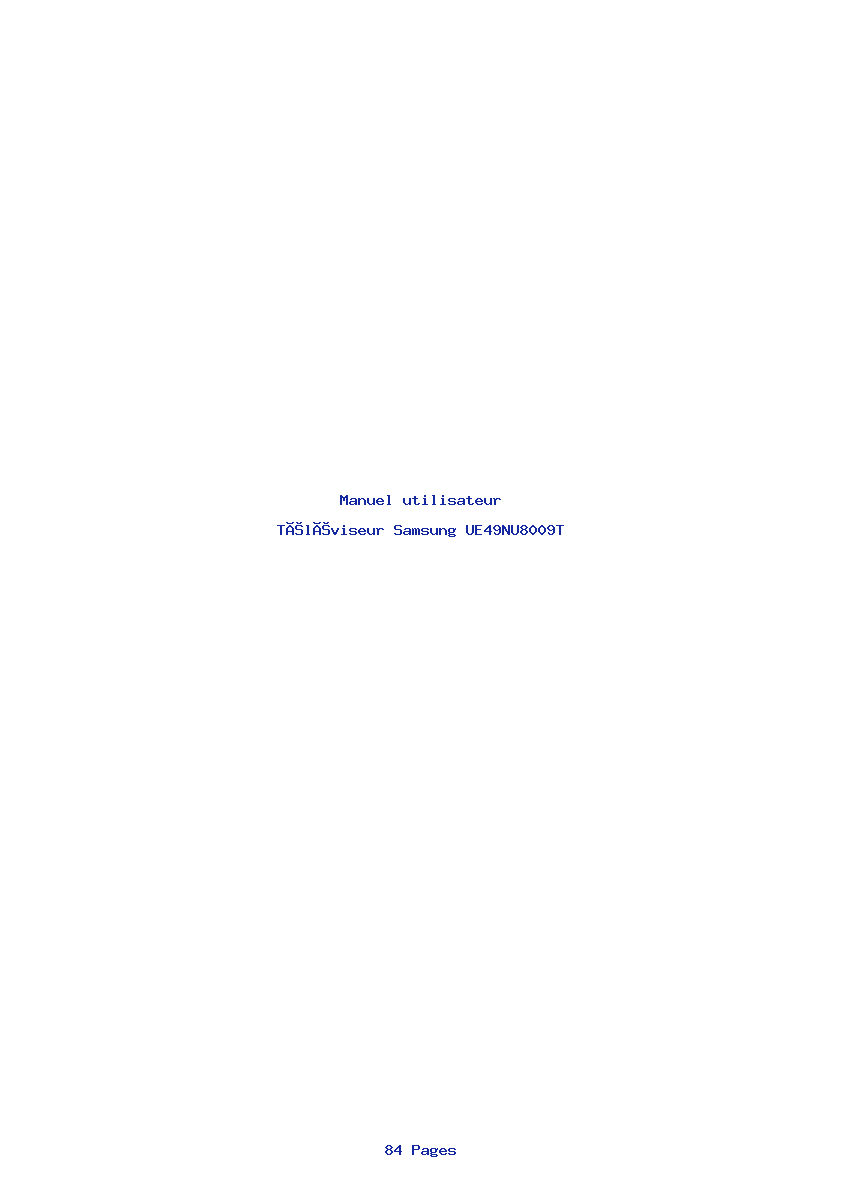 Page 1 de la notice Manuel utilisateur Samsung UE49NU8009T