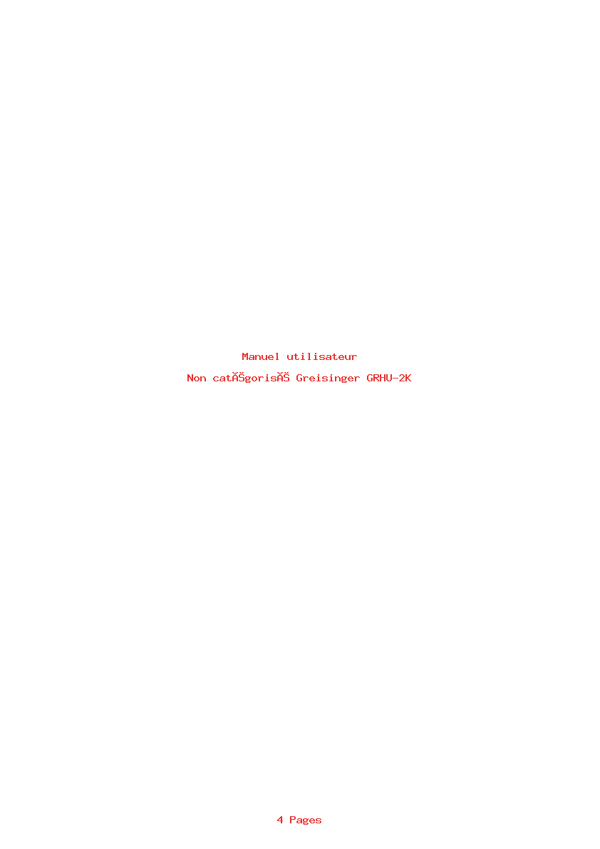 Page 1 de la notice Manuel utilisateur Greisinger GRHU-2K