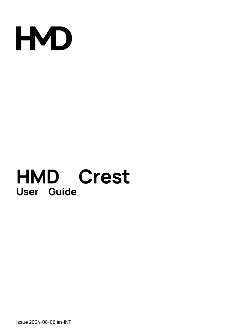 Page 1 de la notice Manuel utilisateur HMD Crest