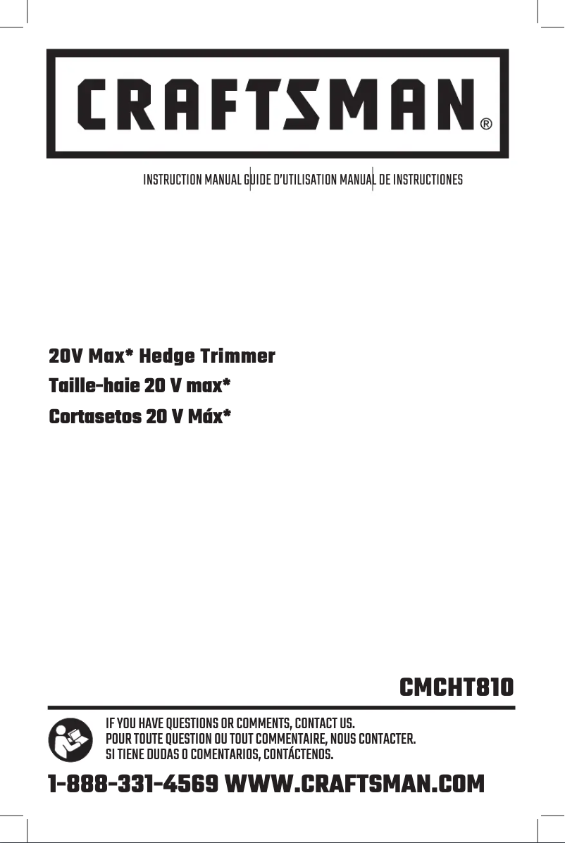 Page 1 of the manual User Manual Craftsman CMCHT810
