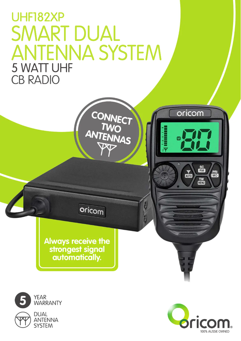 Page 1 de la notice Fiche technique Oricom UHF182XP