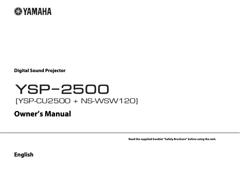 Page 1 de la notice Manuel utilisateur Yamaha YSP-2500