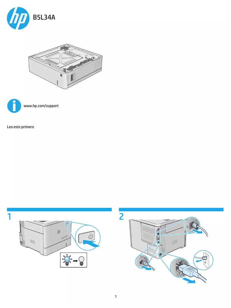 Page 1 de la notice Guide d'installation HP Color LaserJet Enterprise M553