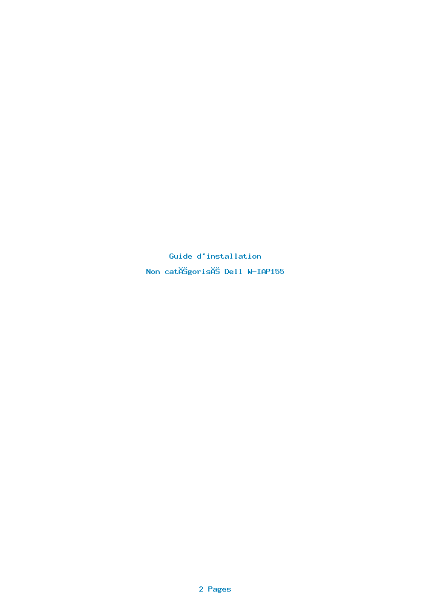 Page 1 de la notice Guide d'installation Dell W-IAP155