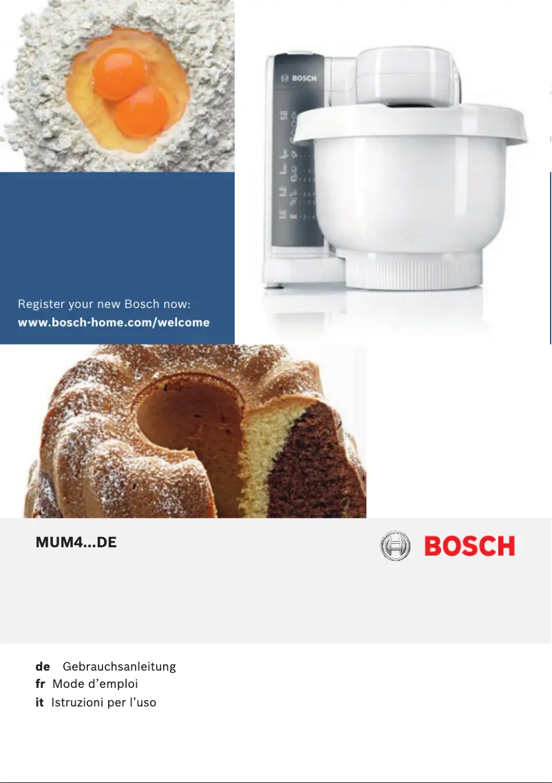 Page 1 de la notice Manuel utilisateur Bosch MUM48120DE