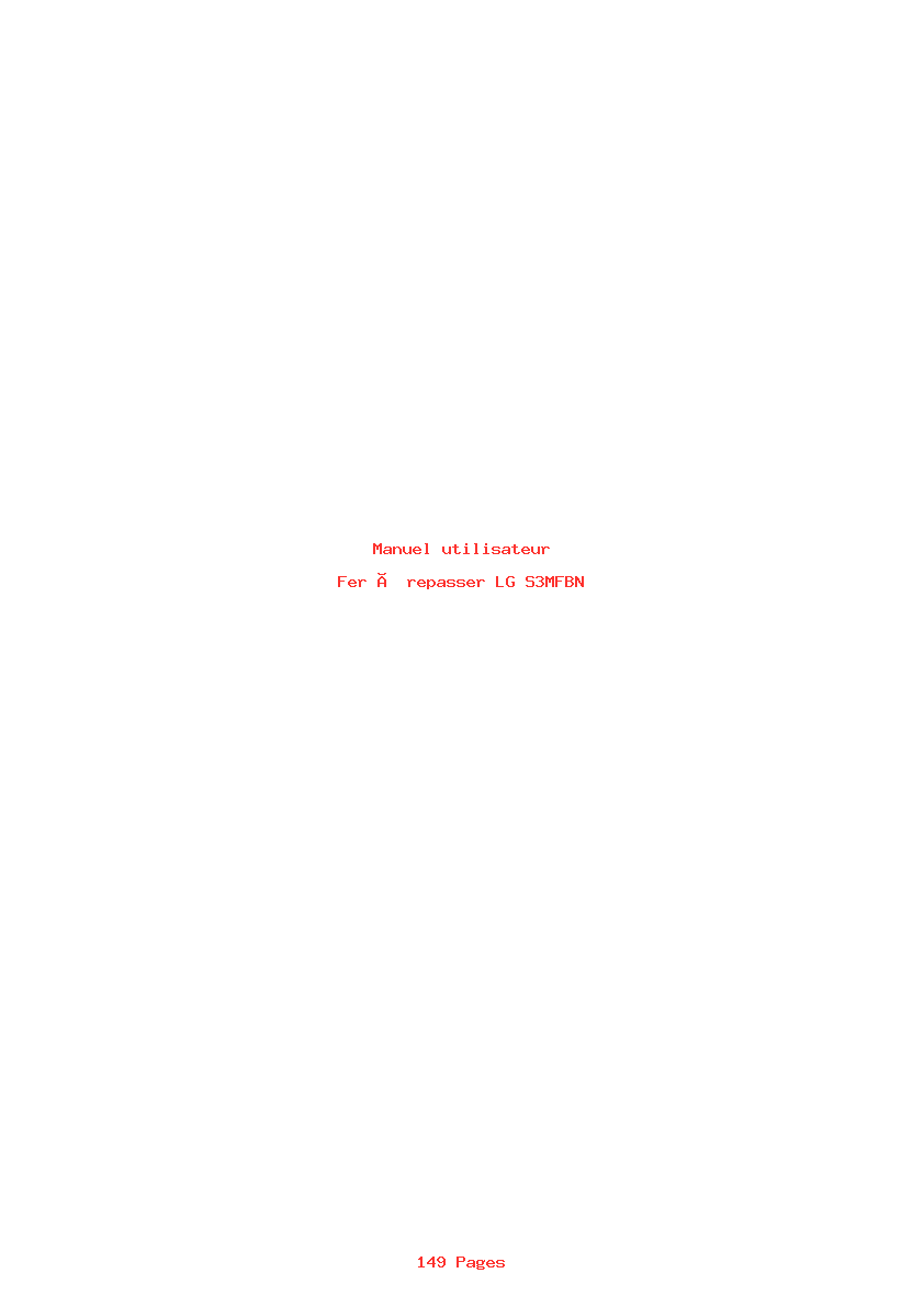 Page 1 de la notice Manuel utilisateur LG S3MFBN