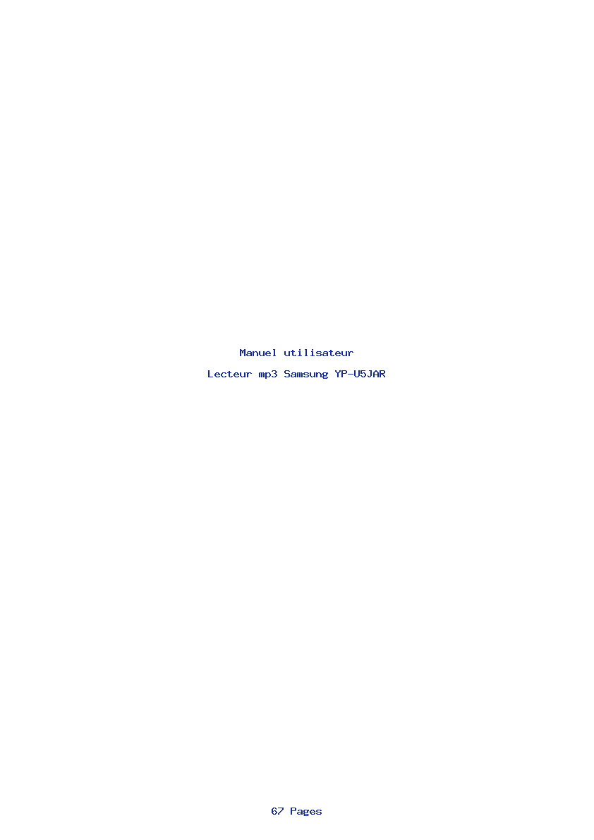 Page 1 de la notice Manuel utilisateur Samsung YP-U5JAR