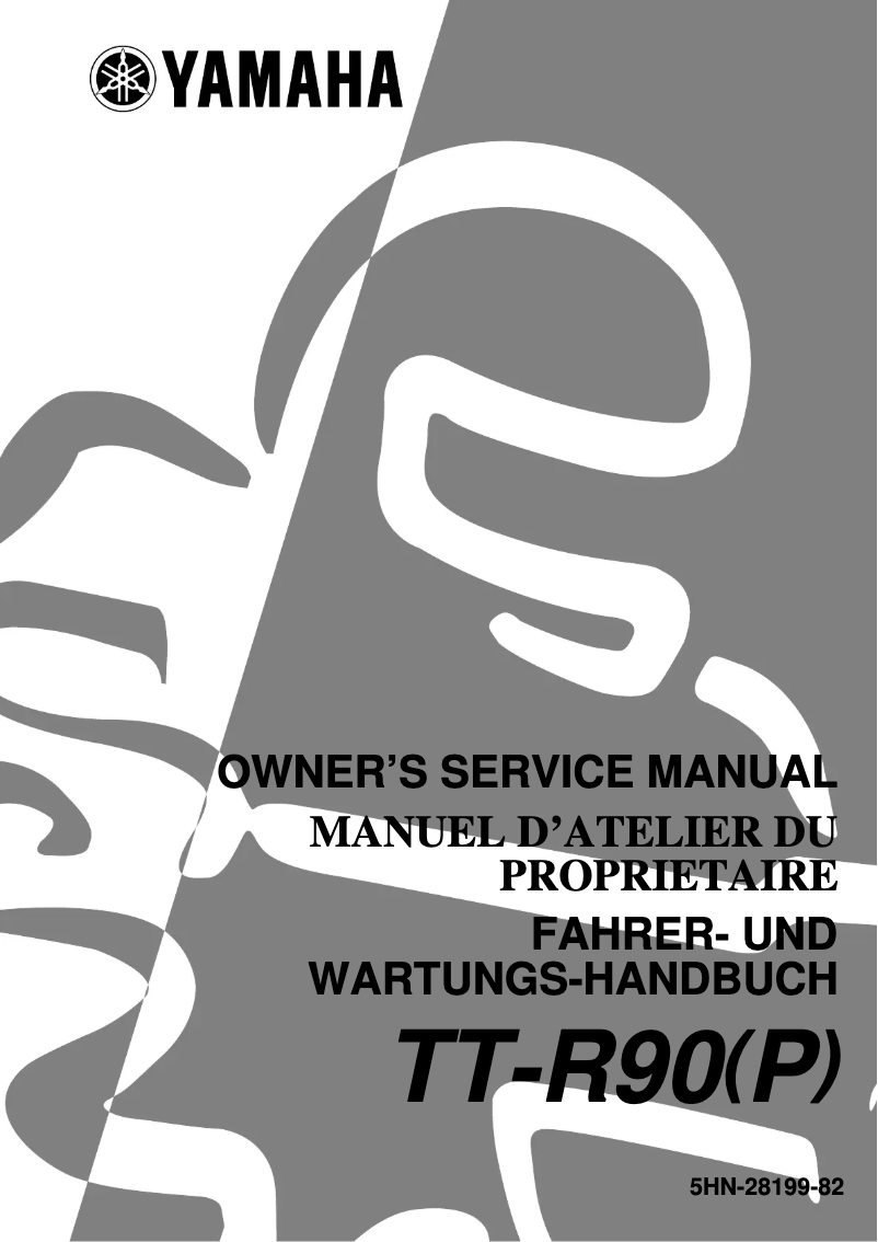 Page 1 de la notice Manuel utilisateur Yamaha TTR90