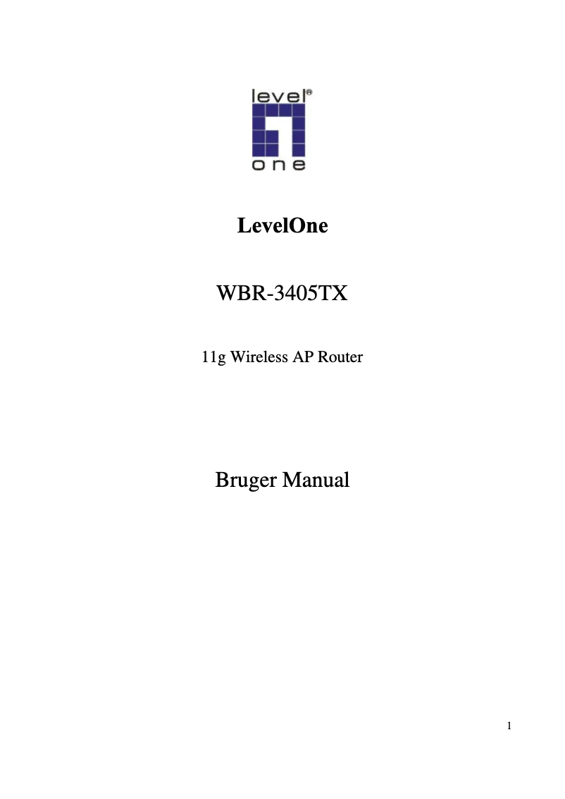 Page 1 de la notice Manuel utilisateur LevelOne WBR-3405TX