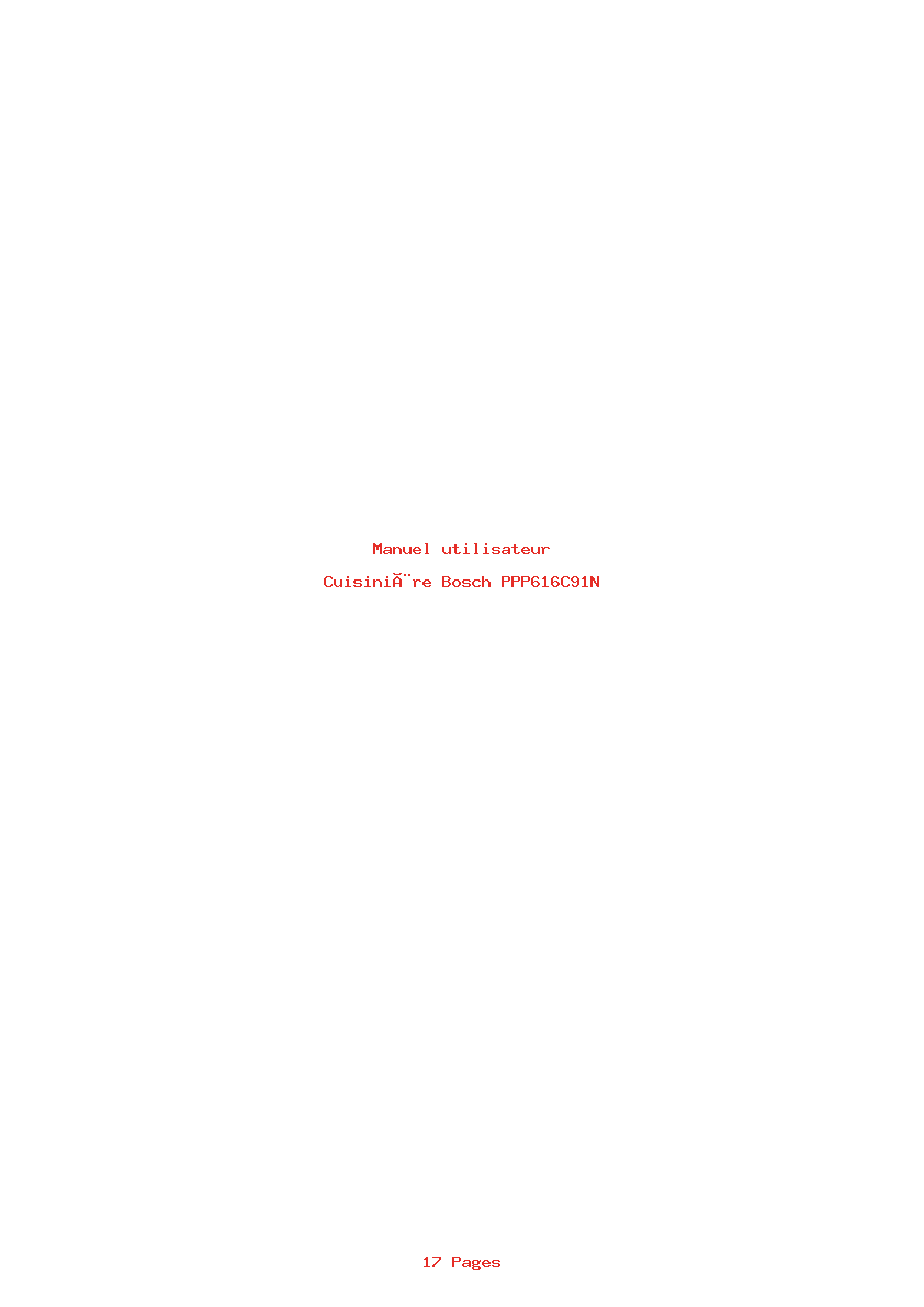 Page 1 de la notice Manuel utilisateur Bosch PPP616C91N