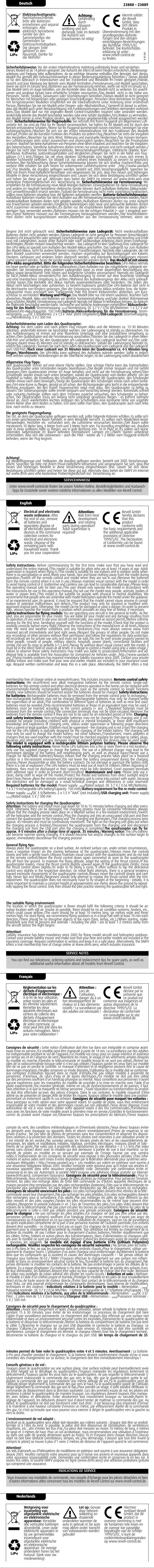 Page 1 de la notice Manuel utilisateur Revell Nano Quad FUN