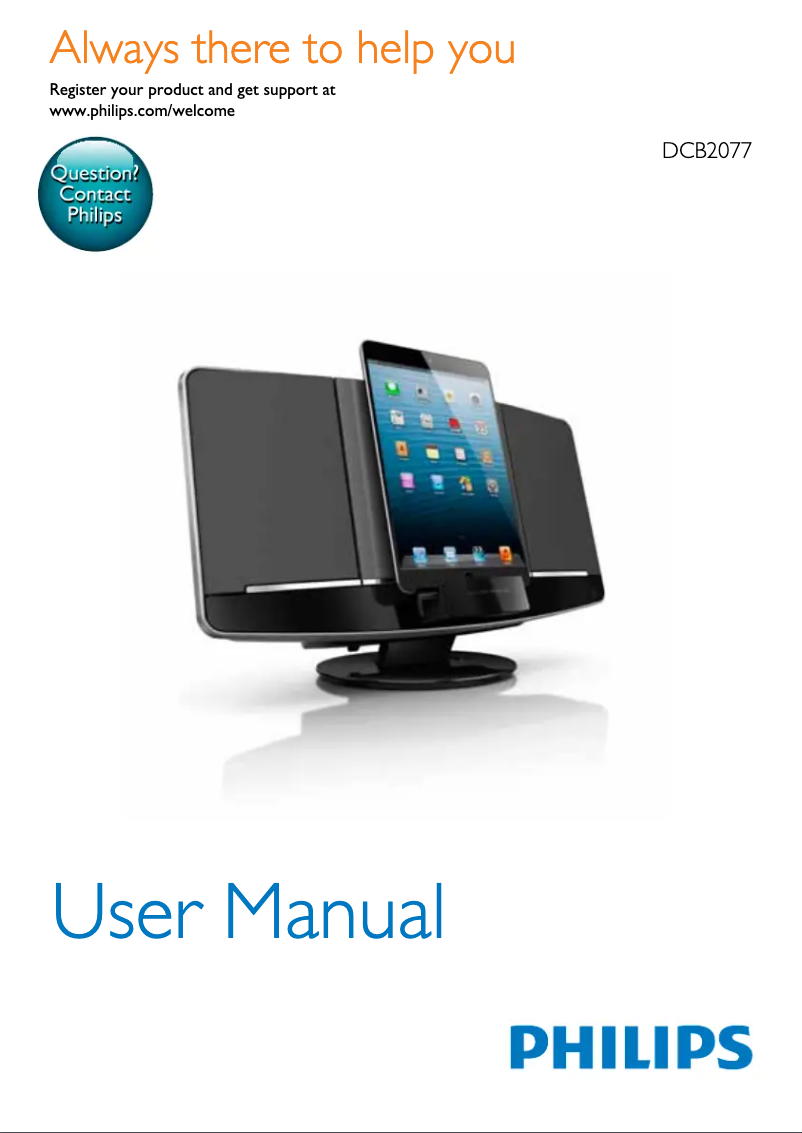 Page 1 of the manual User Manual Philips DCB2077