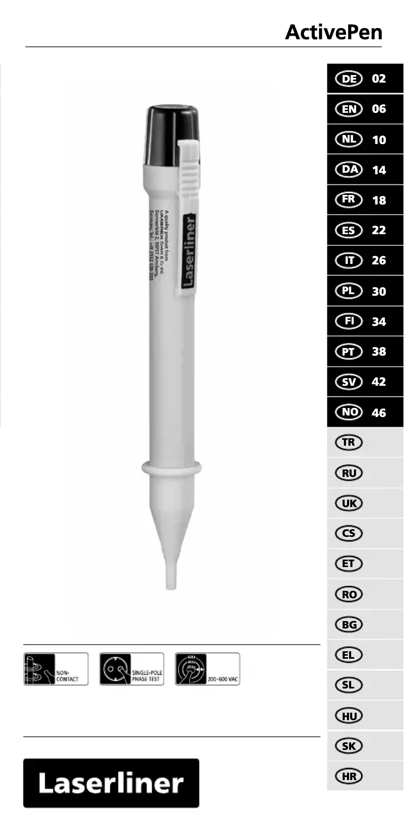 Page 1 de la notice Manuel utilisateur Laserliner ActivePen